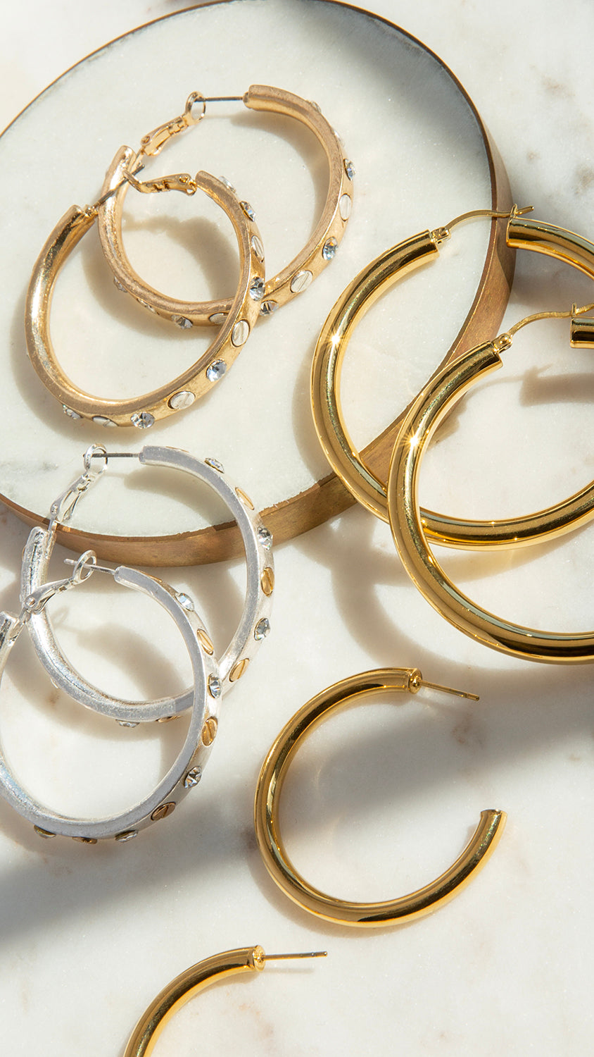 nailhead gemstone hoop