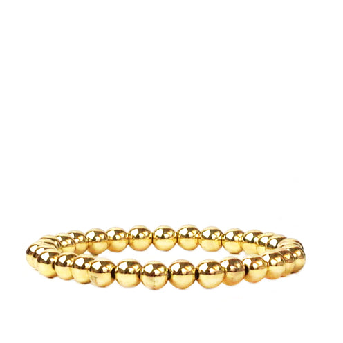 6 mm metal beaded stretch bracelet
