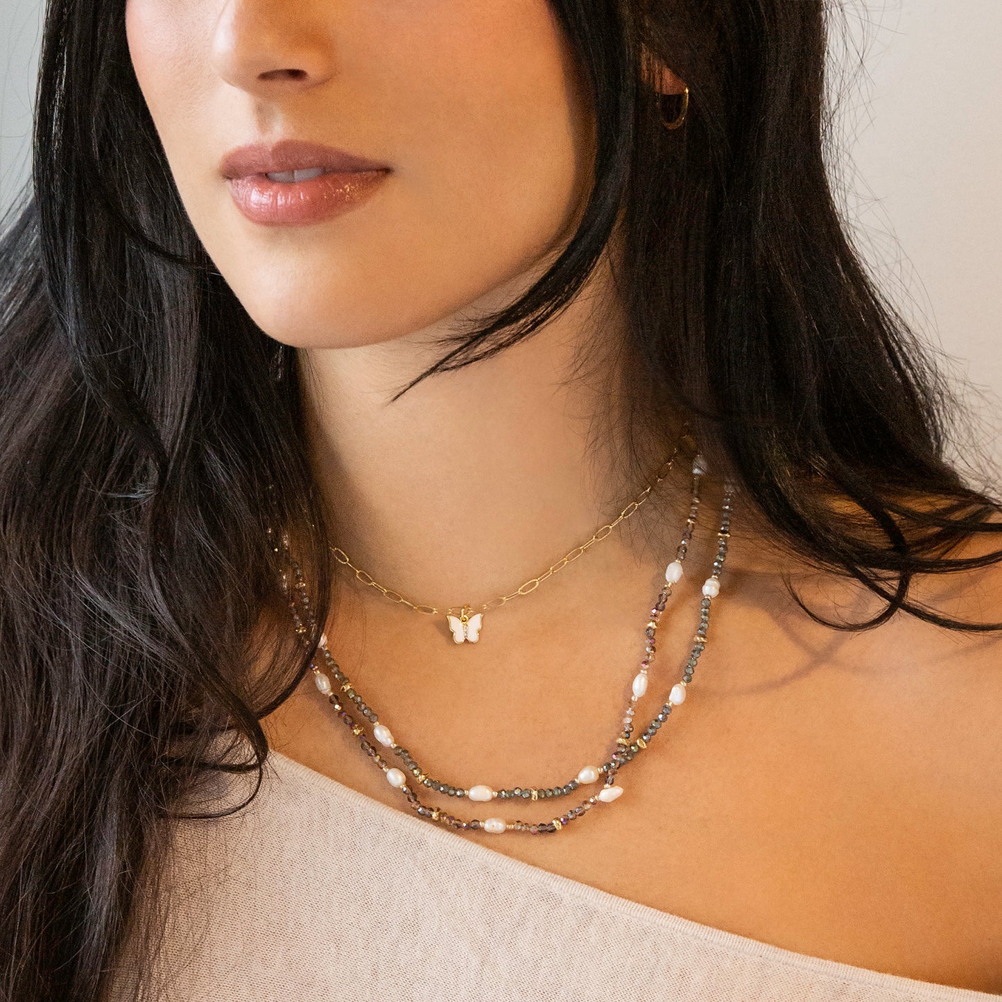 crystal beaded pearl wrap bracelet