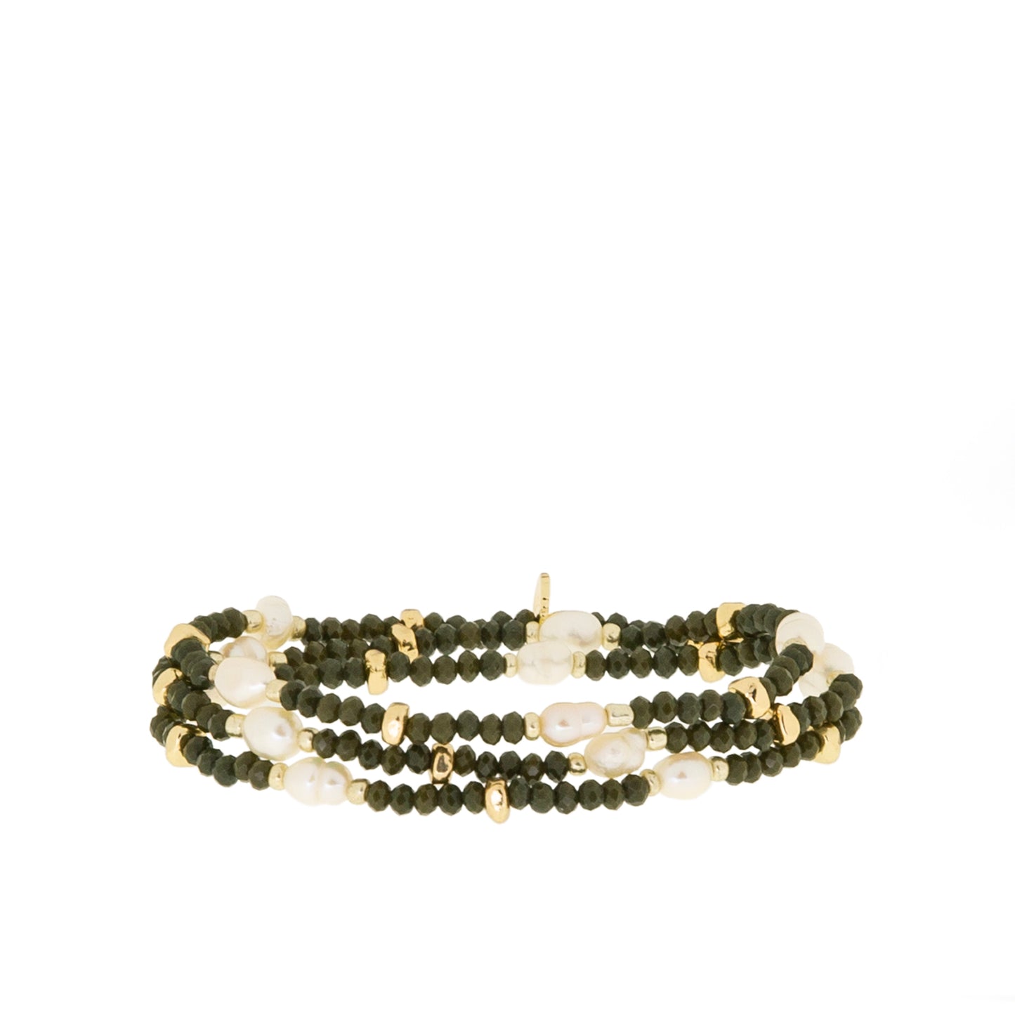 crystal beaded pearl wrap bracelet