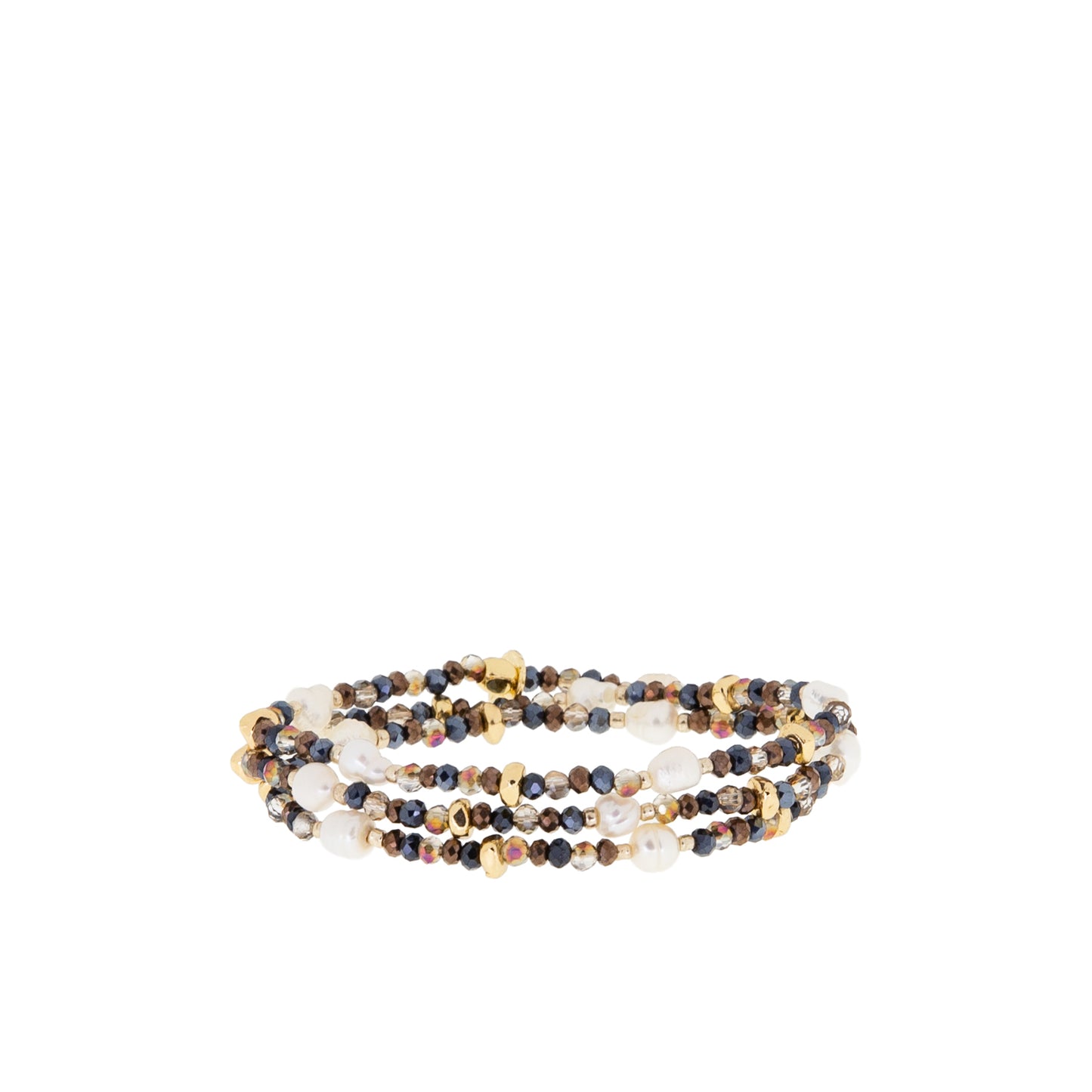 crystal beaded pearl wrap bracelet