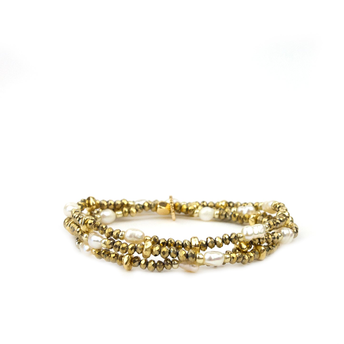 crystal beaded pearl wrap bracelet