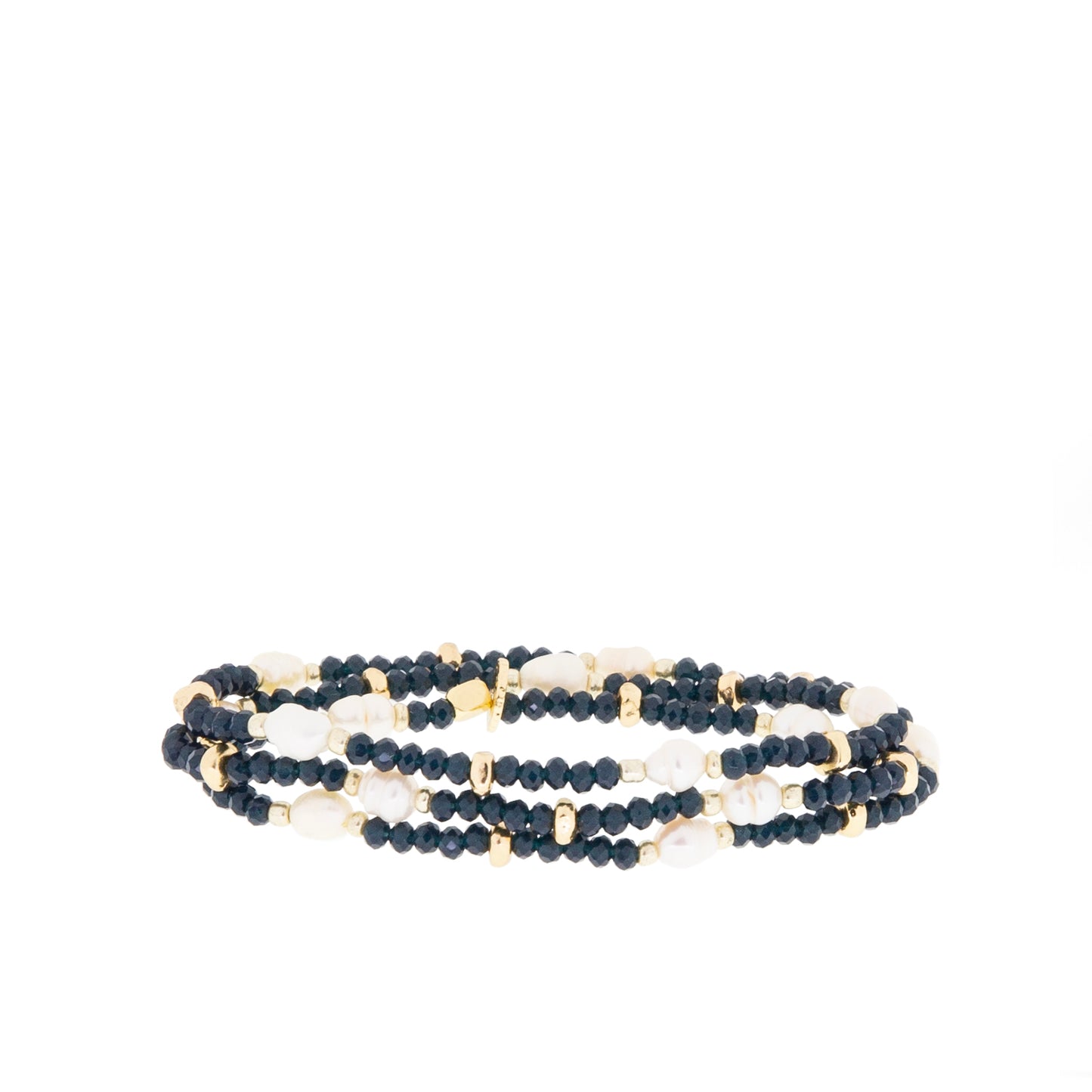 crystal beaded pearl wrap bracelet