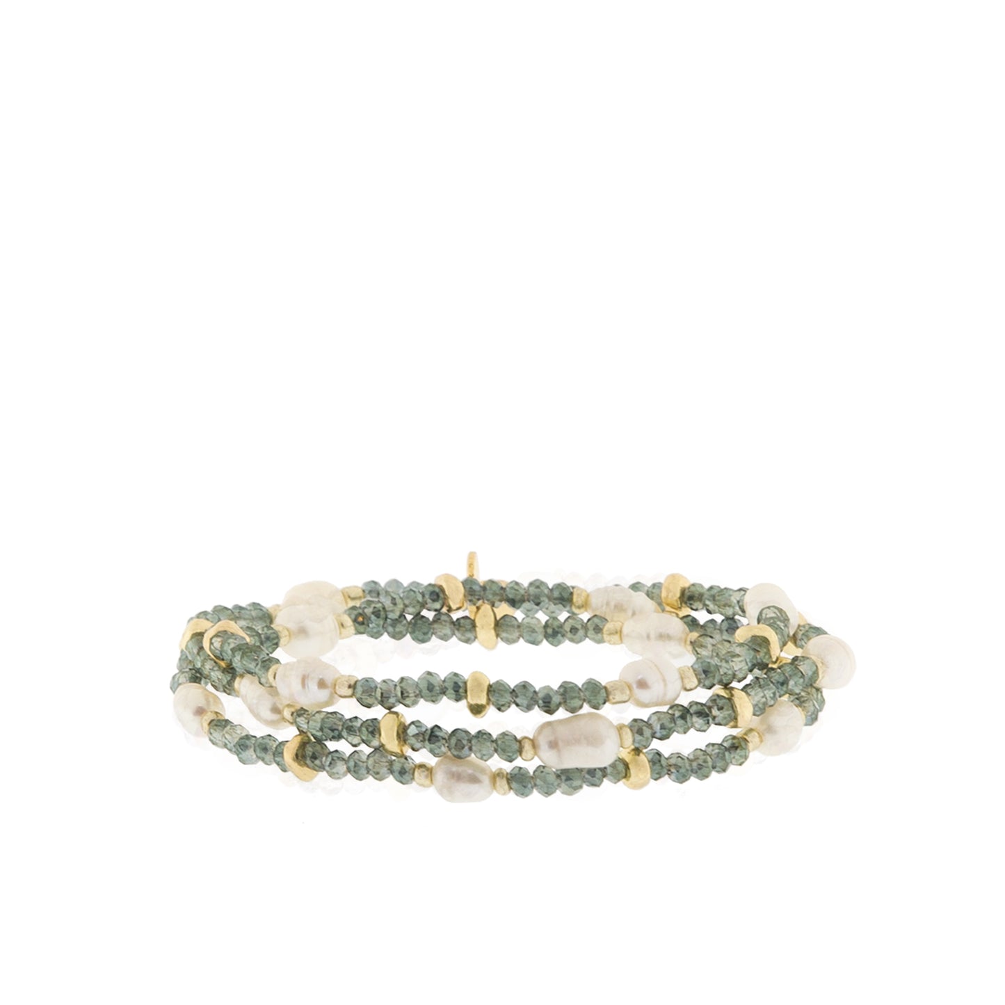 crystal beaded pearl wrap bracelet