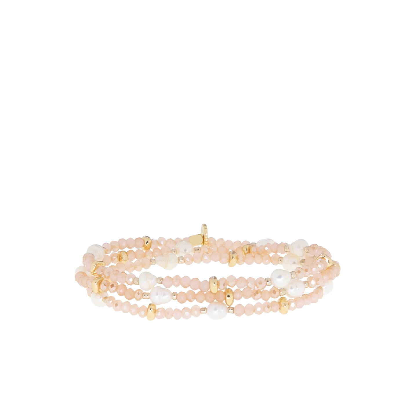 crystal beaded pearl wrap bracelet