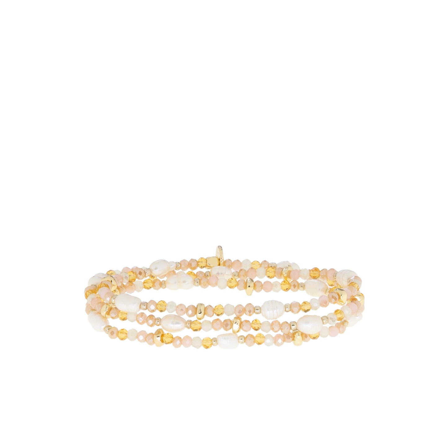 crystal beaded pearl wrap bracelet