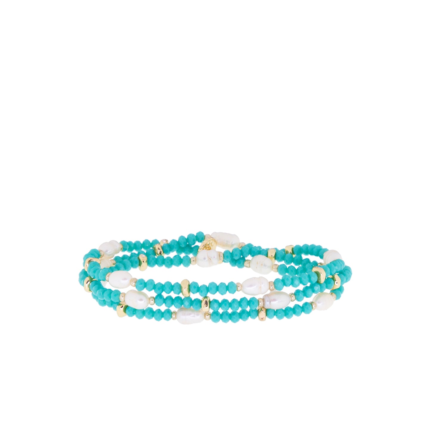 crystal beaded pearl wrap bracelet