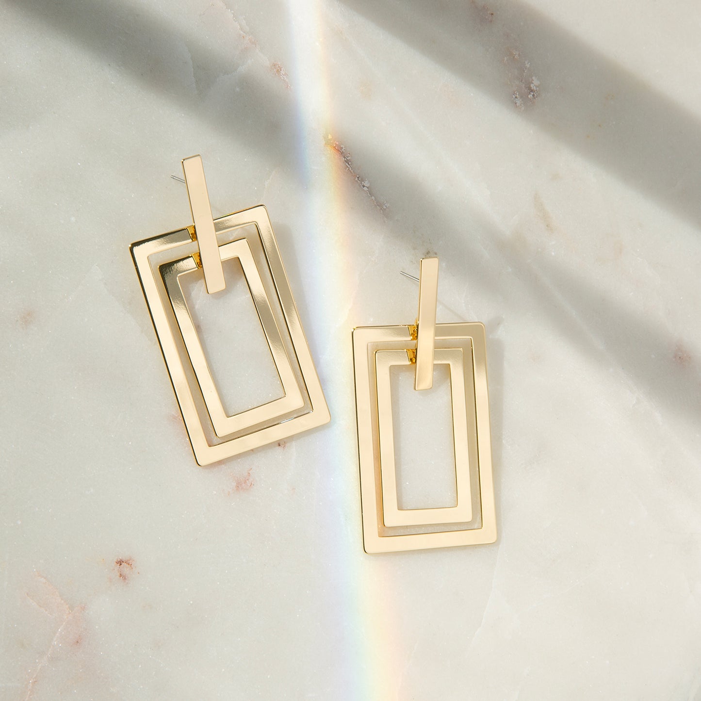 rectangle drop earring