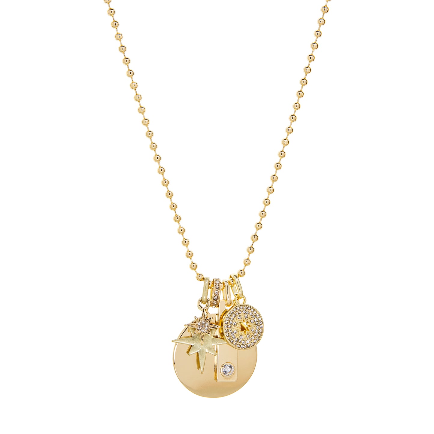multi charm ball chain necklace
