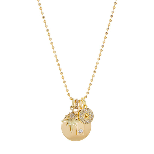 multi charm ball chain necklace