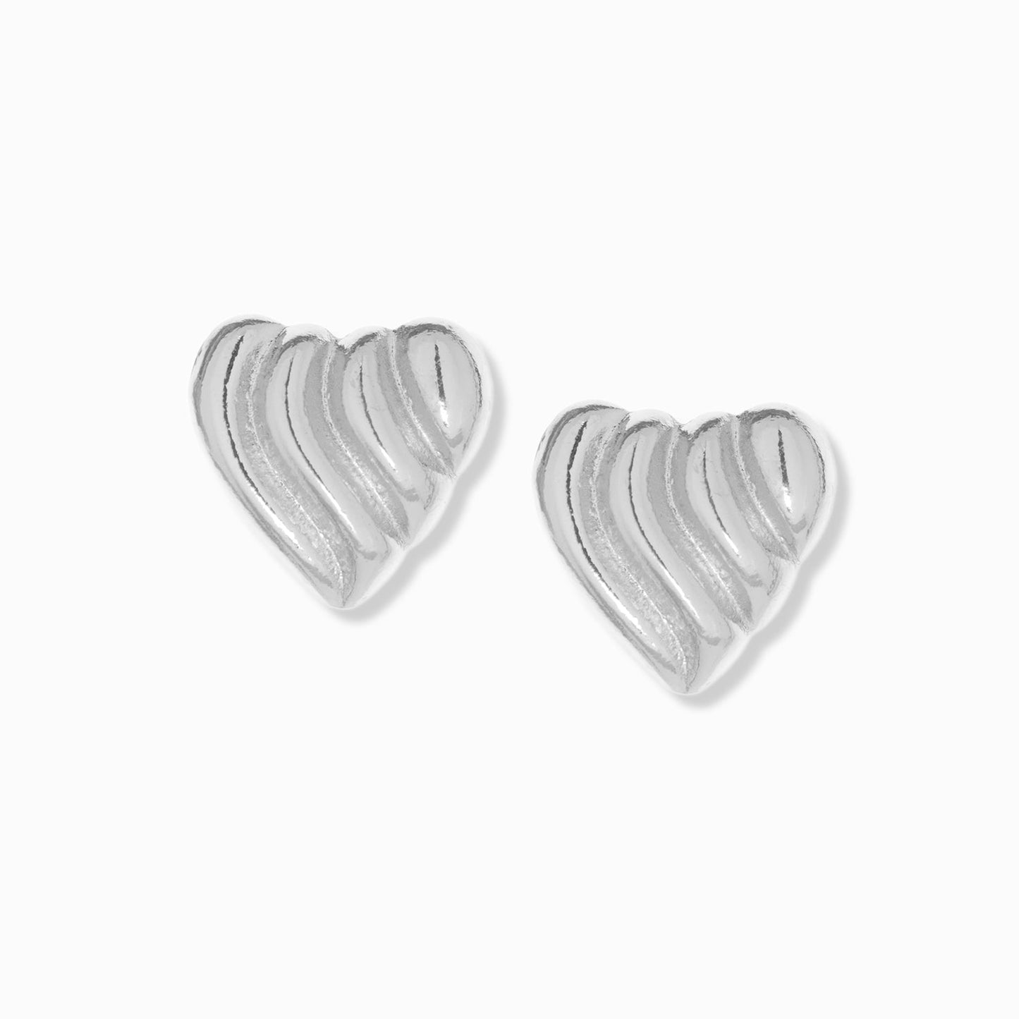 domed heart earring