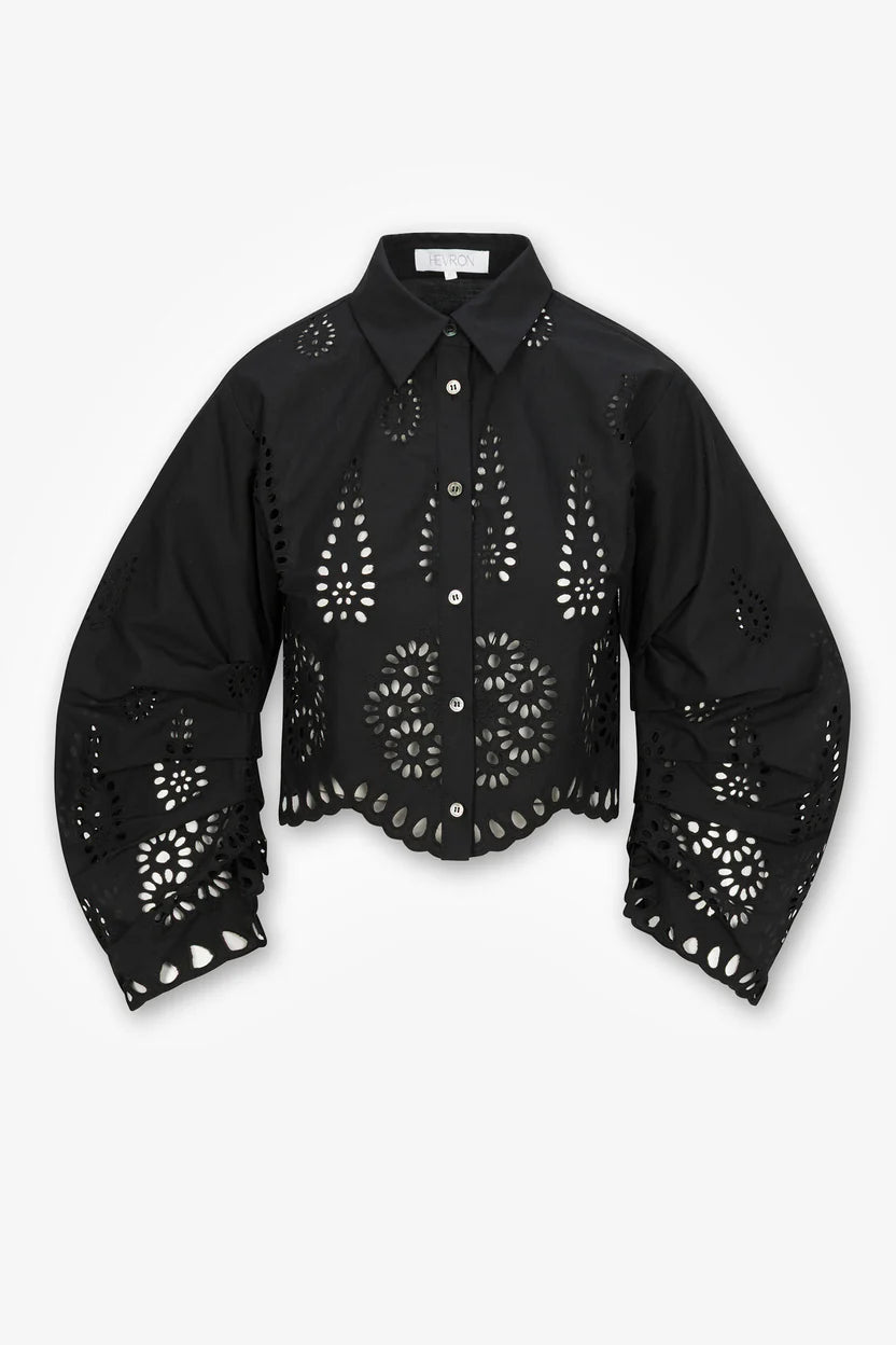 Hevron Raquel Eyelet Blouse