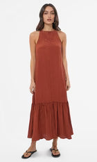 Greylin Kai Textured Cross Back Midi Dress