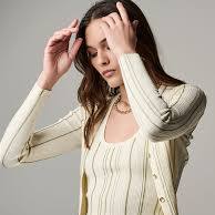 Hevron Ivory and Sage Pearl Cardigan
