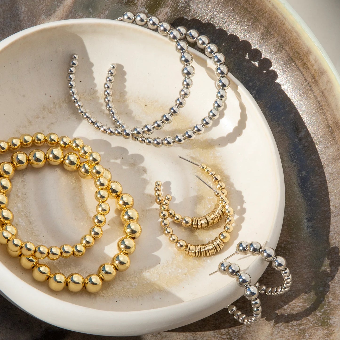 metal bead & disc hoop