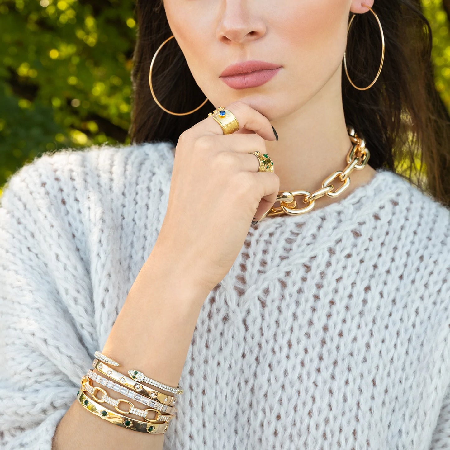 sterling double row baguette CZ bangle