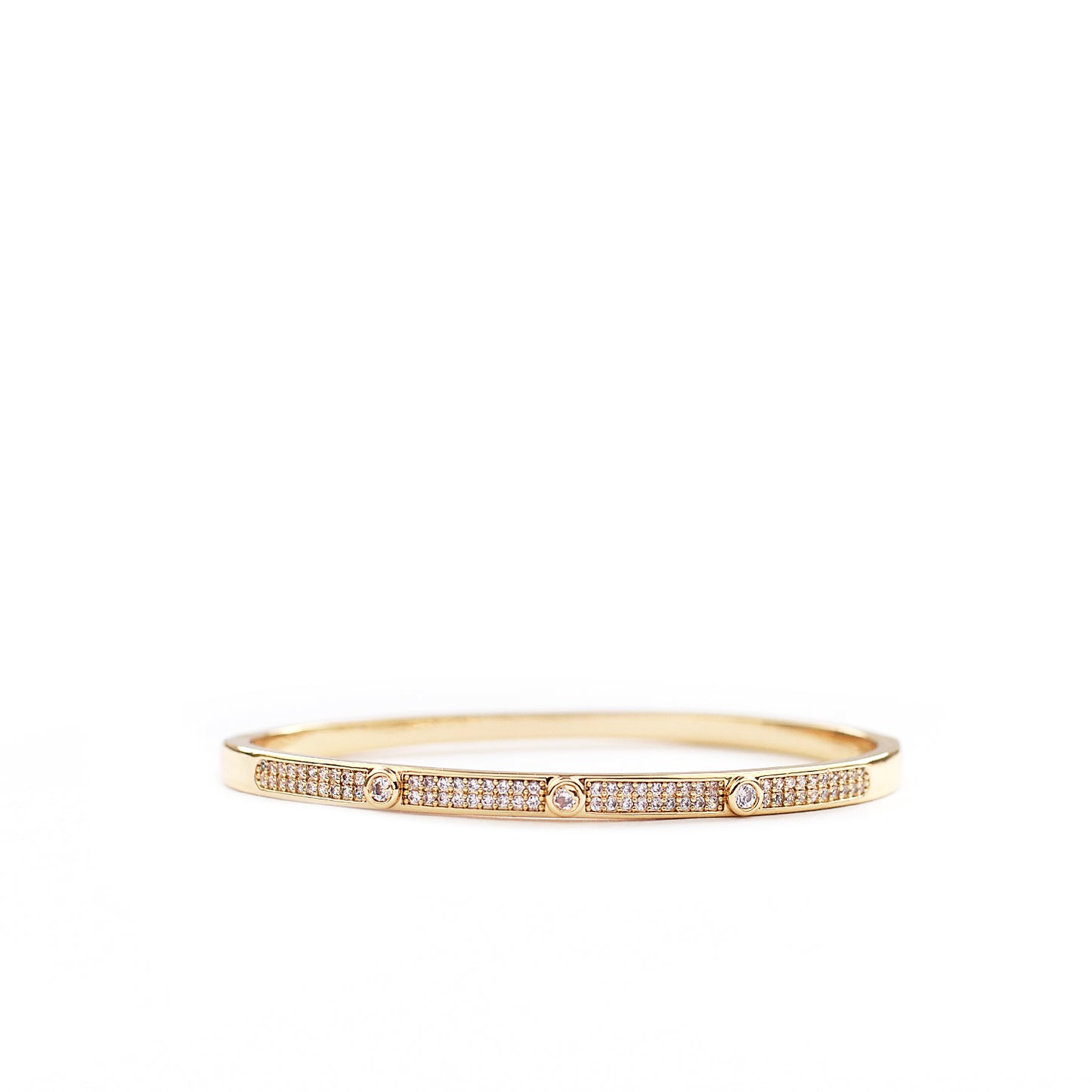 Gold Pave Bracelet with Flush Detail