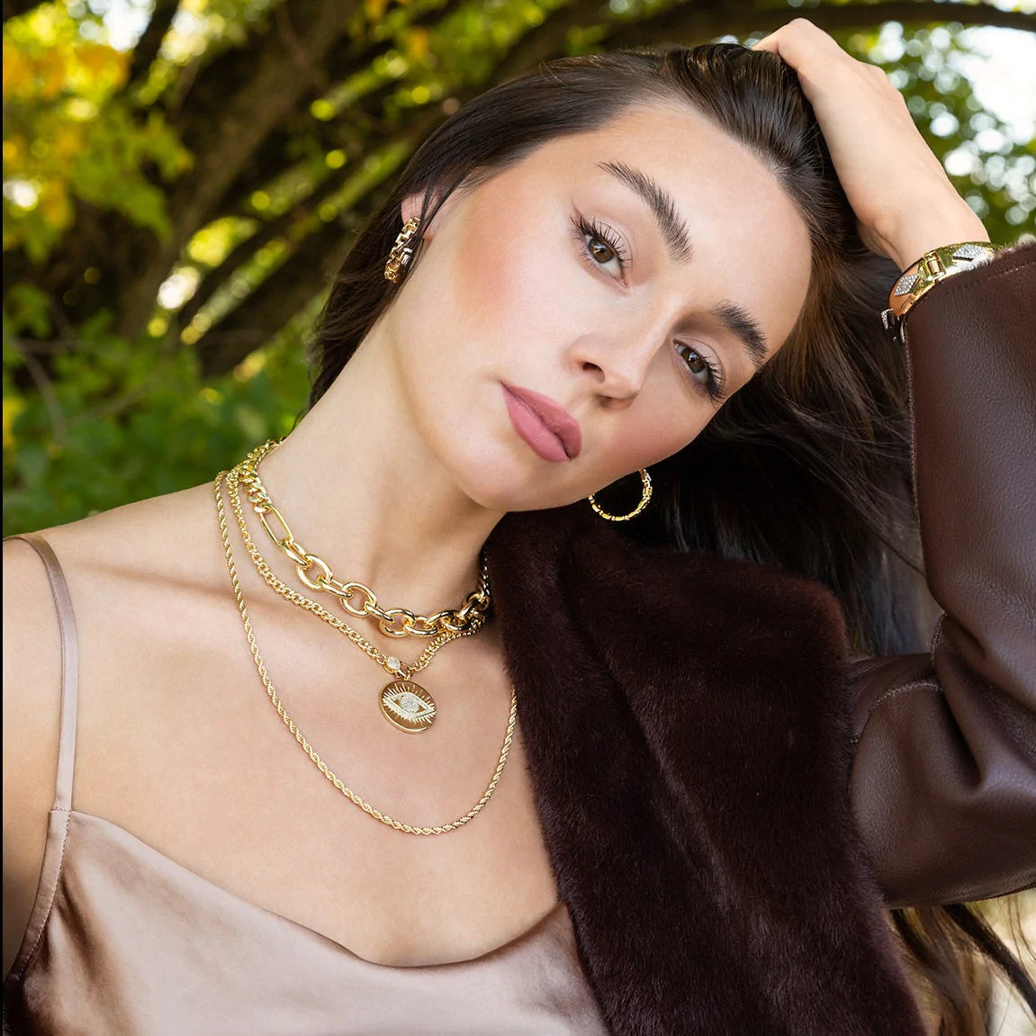 mixed link chunky chain necklace