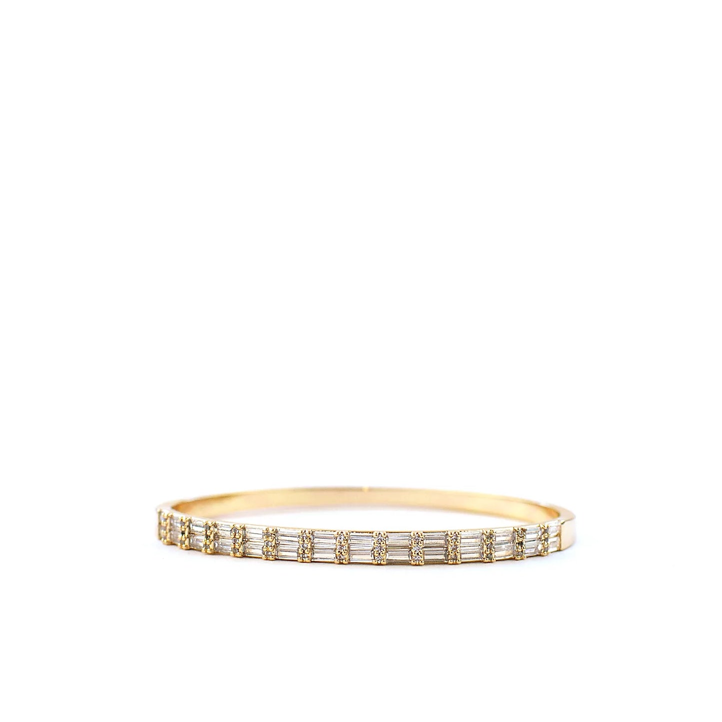 sterling double row baguette CZ bangle