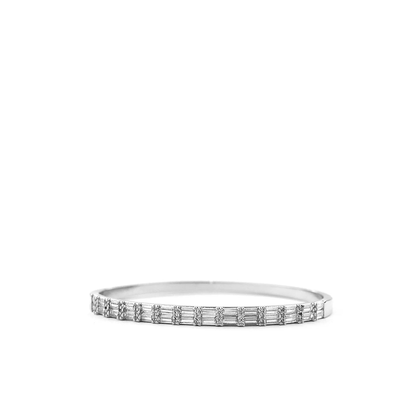 sterling double row baguette CZ bangle