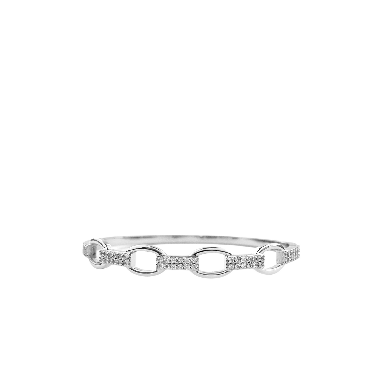 brass pave link bangle
