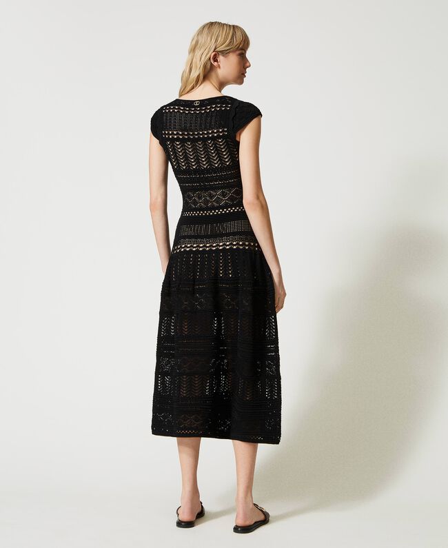 Long Knit Dress with Lace Stitch