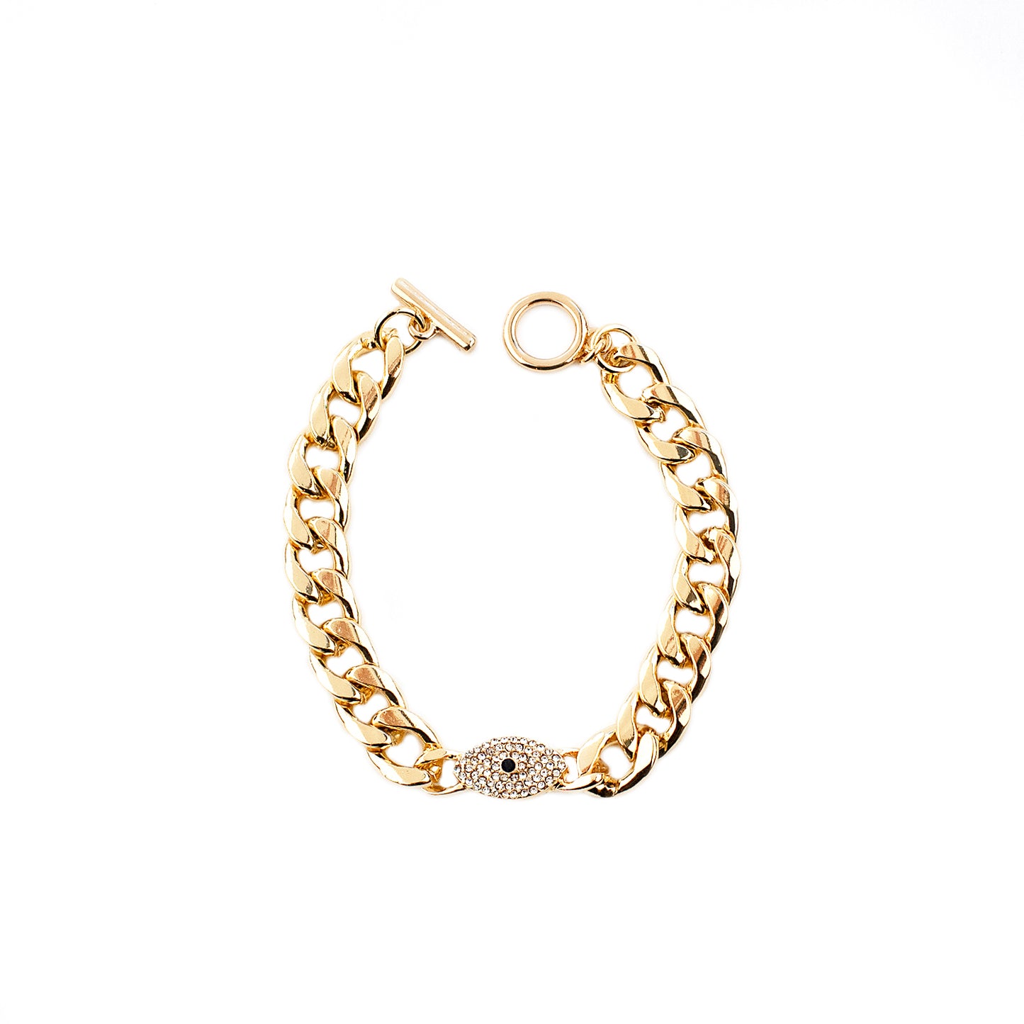 Pavé Evil Eye Chunky Link Bracelet