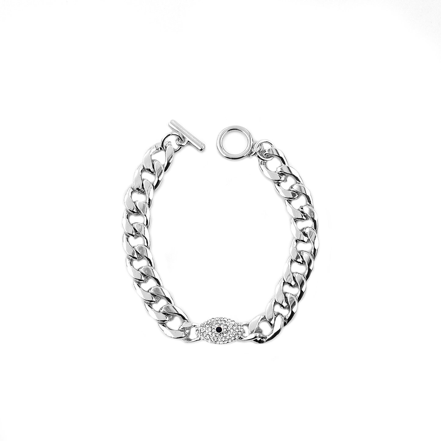 Pavé Evil Eye Chunky Link Bracelet