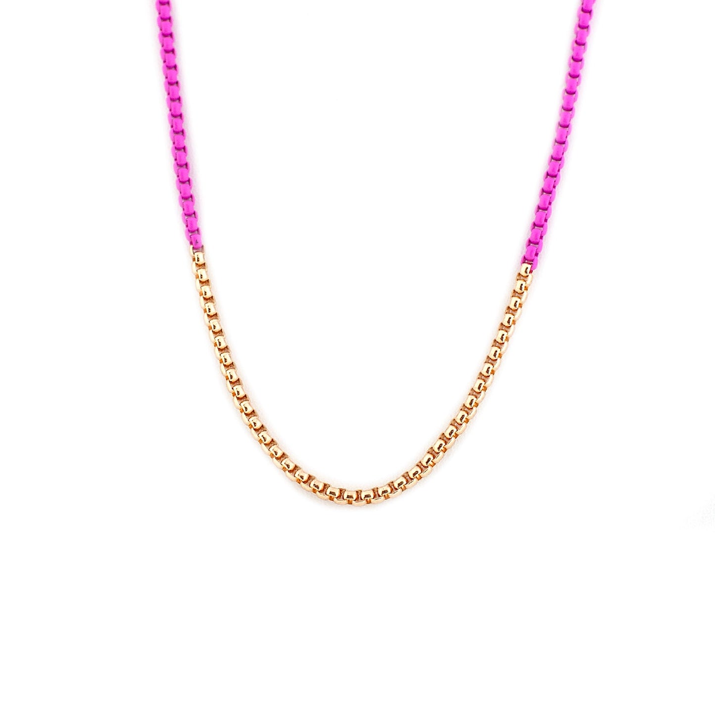 metal & enamel box chain choker