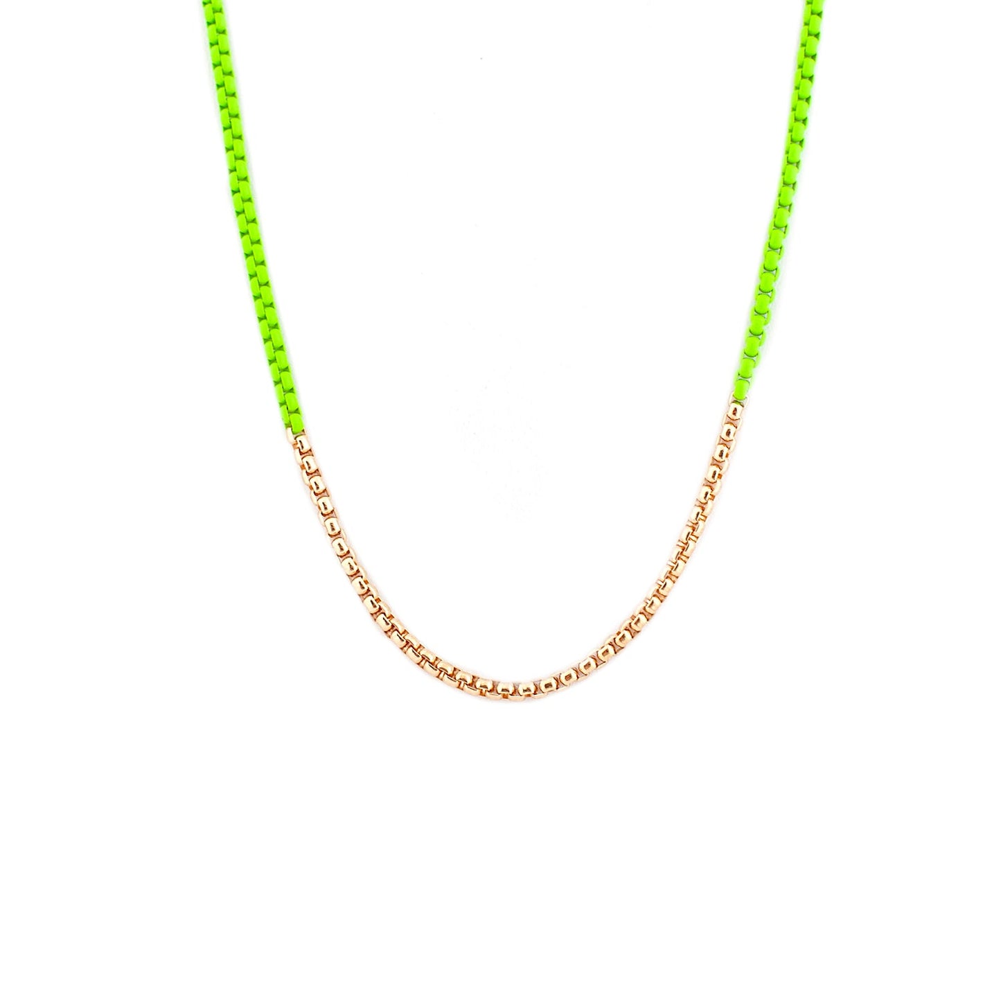 metal & enamel box chain choker