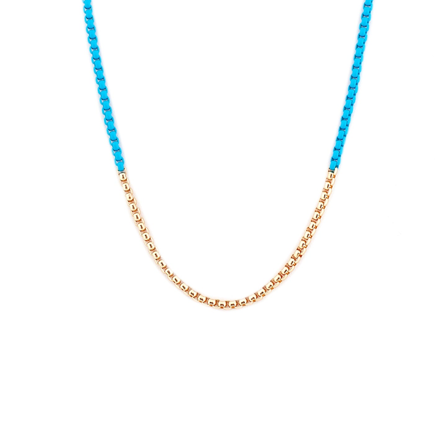metal & enamel box chain choker