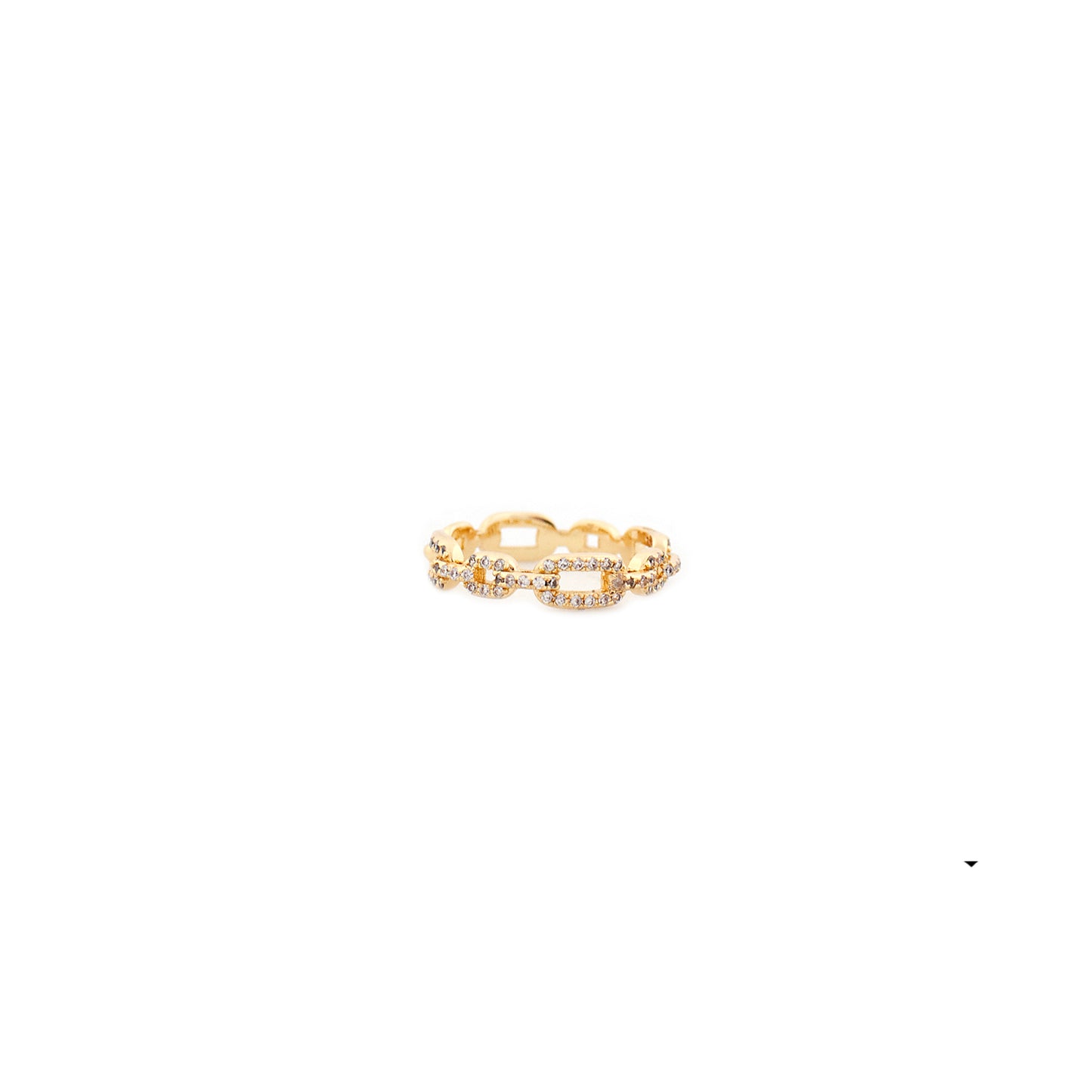 Link Ring with Cubic Zirconia Detail