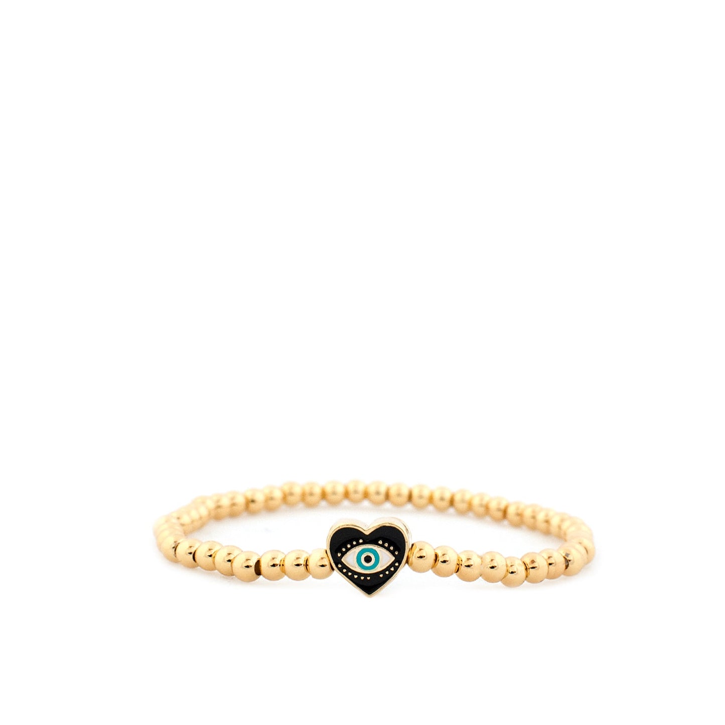 evil eye heart beaded bracelet