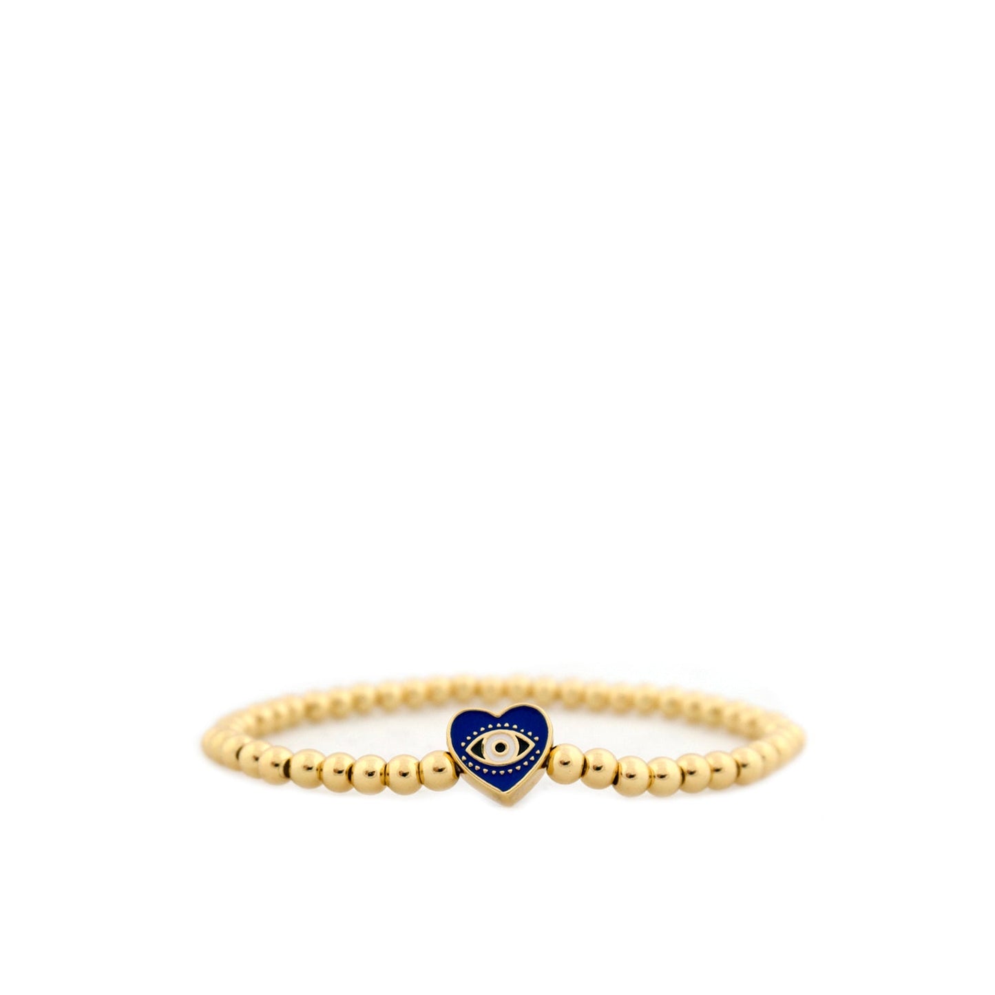 evil eye heart beaded bracelet