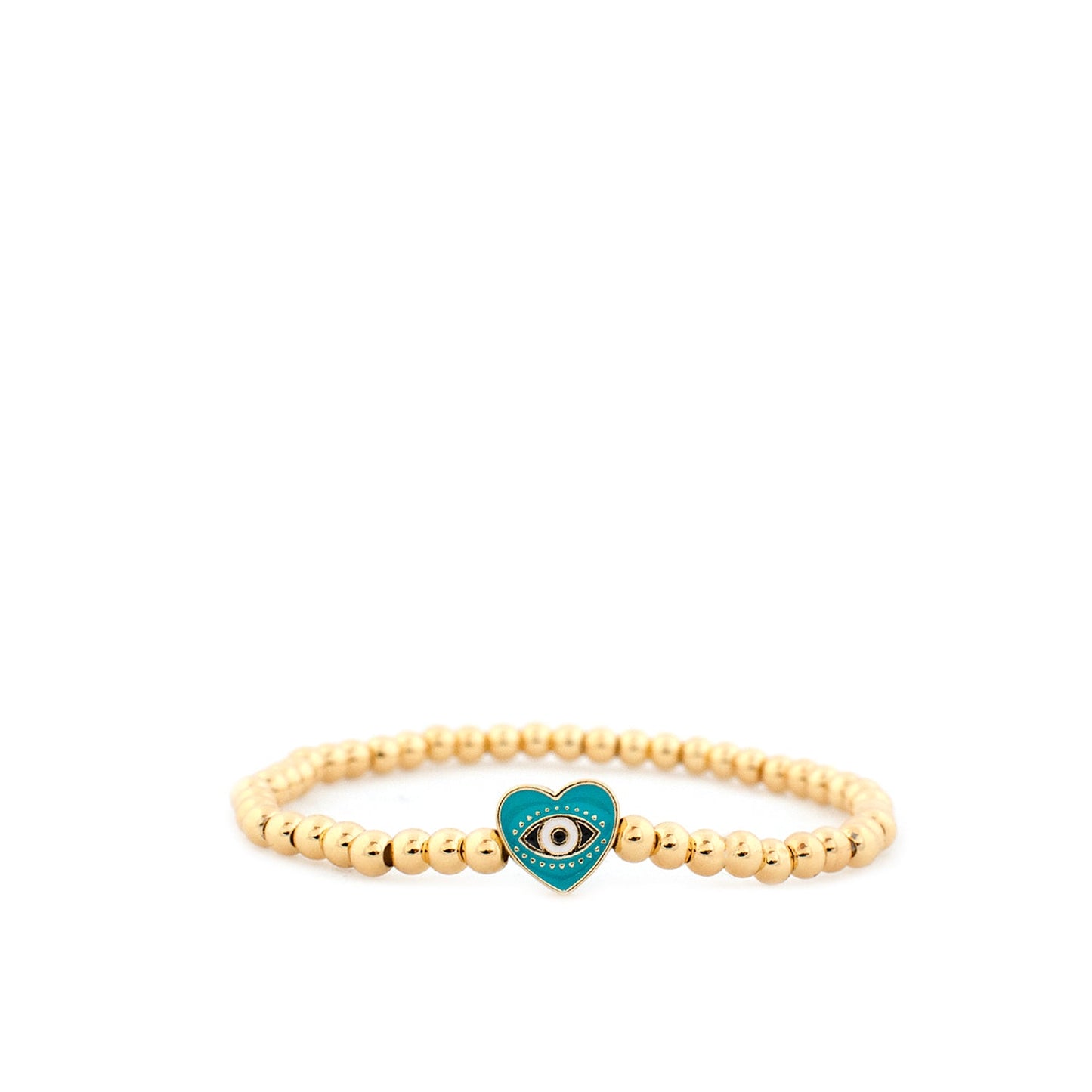 evil eye heart beaded bracelet