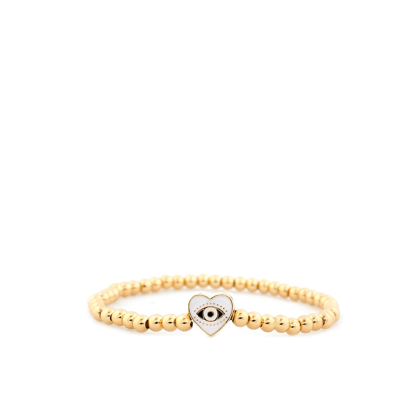 evil eye heart beaded bracelet