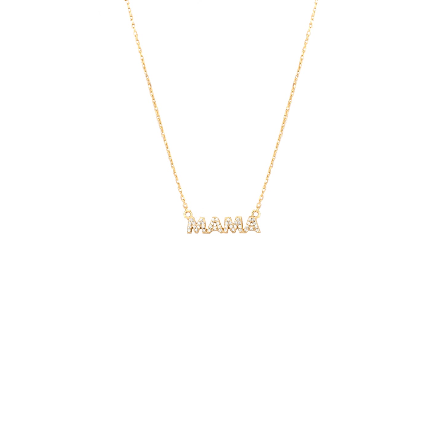 Mama Necklace with Pavé Stone Accent
