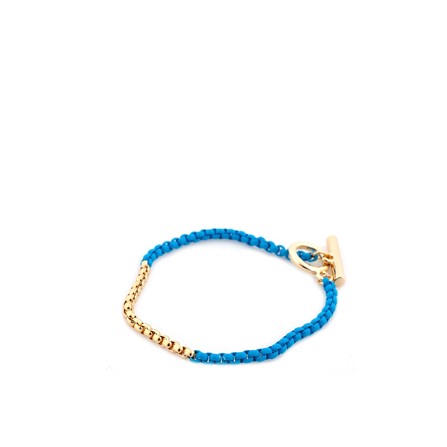metal & enamel box chain bracelet