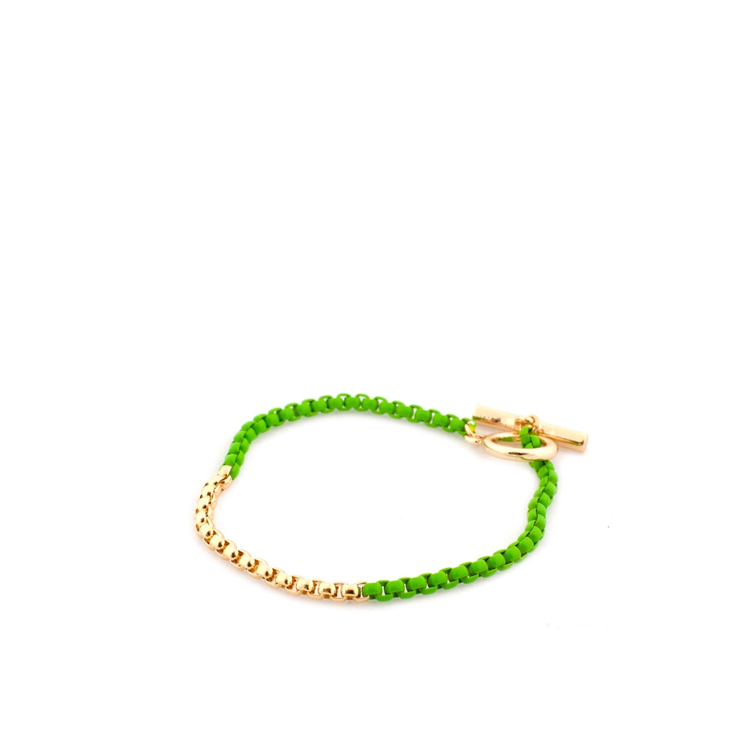 metal & enamel box chain bracelet