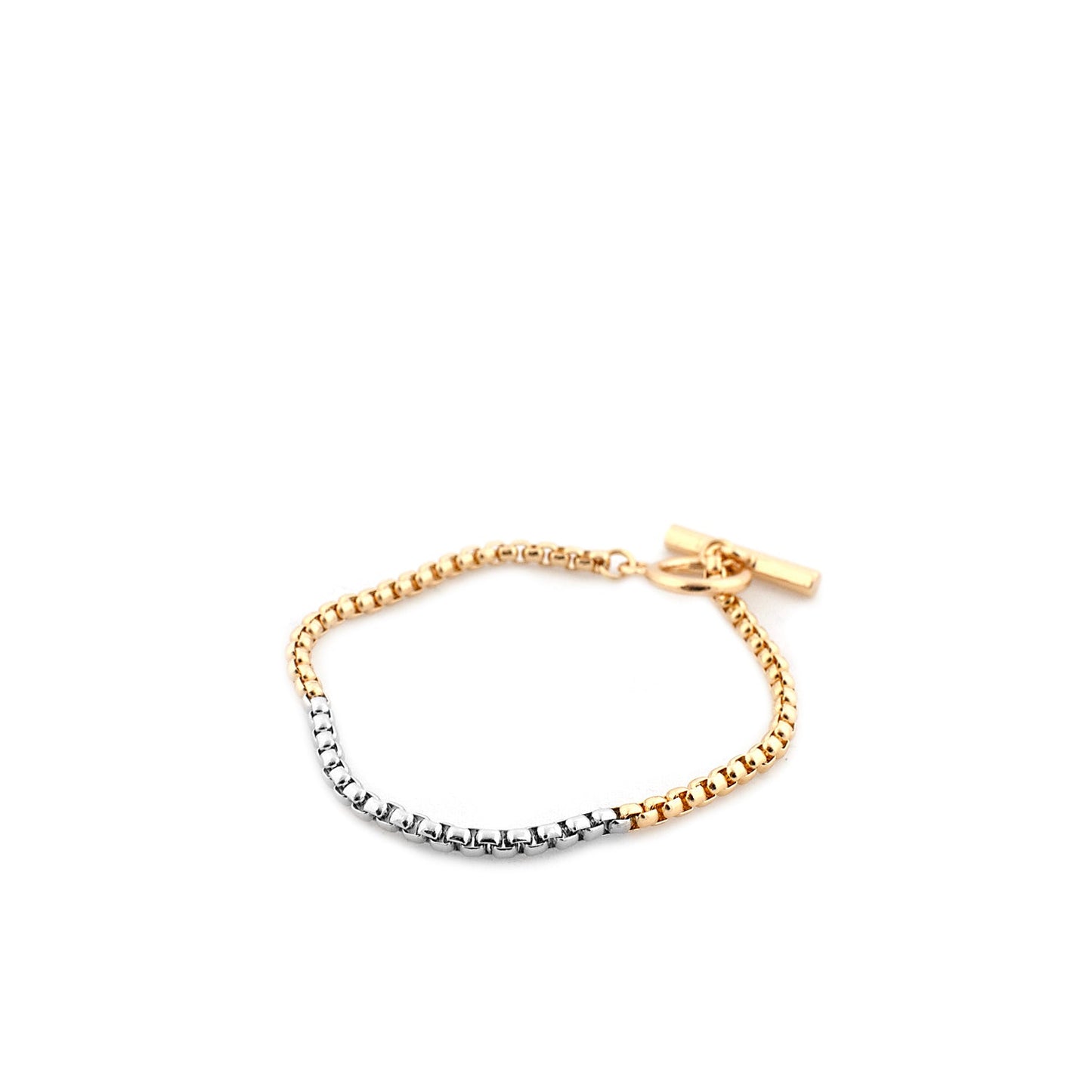 metal & enamel box chain bracelet