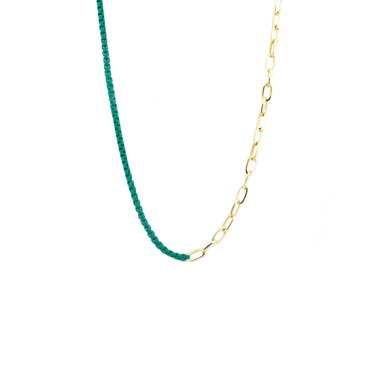 enamel box chain link necklace