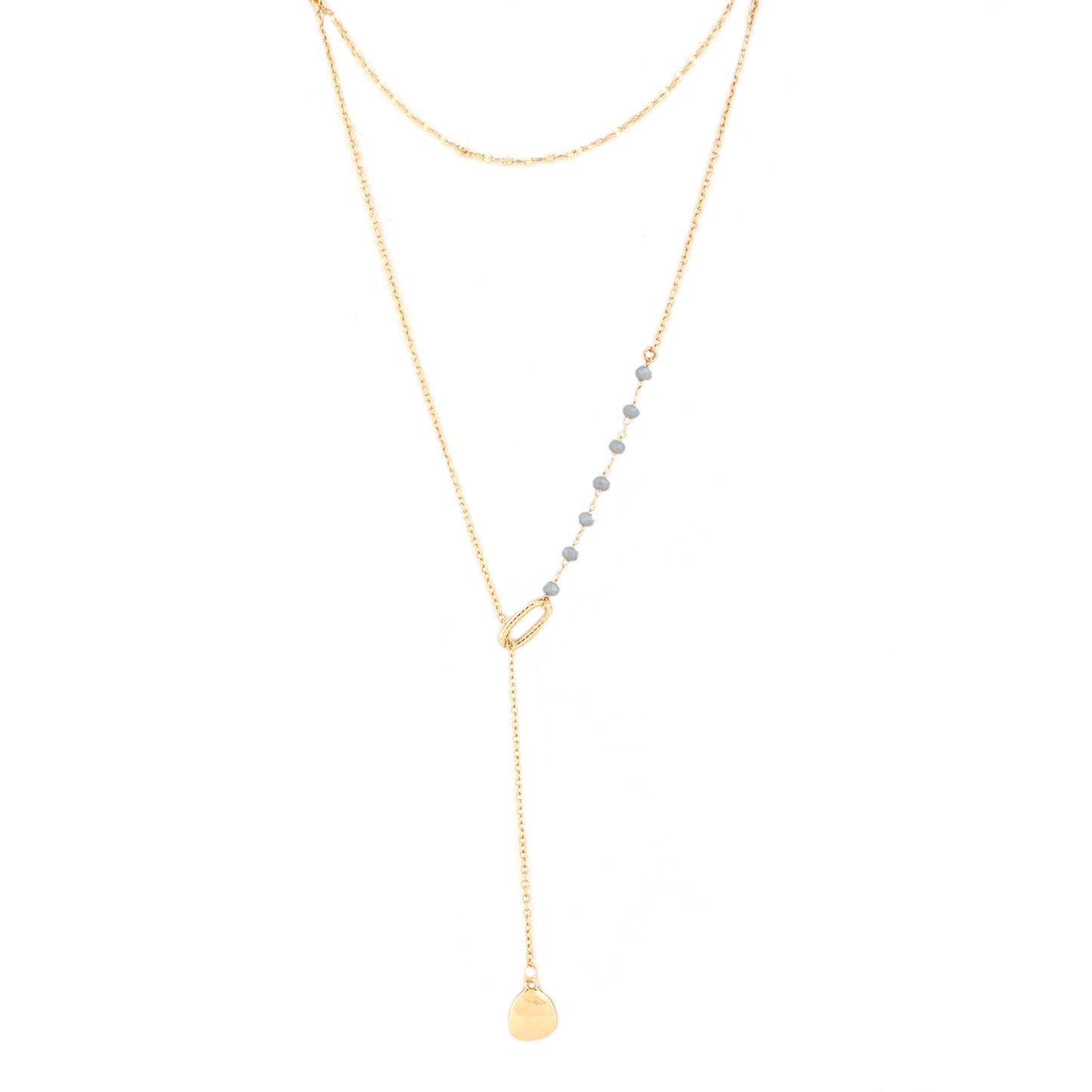 Crystal Lariat in Gold
