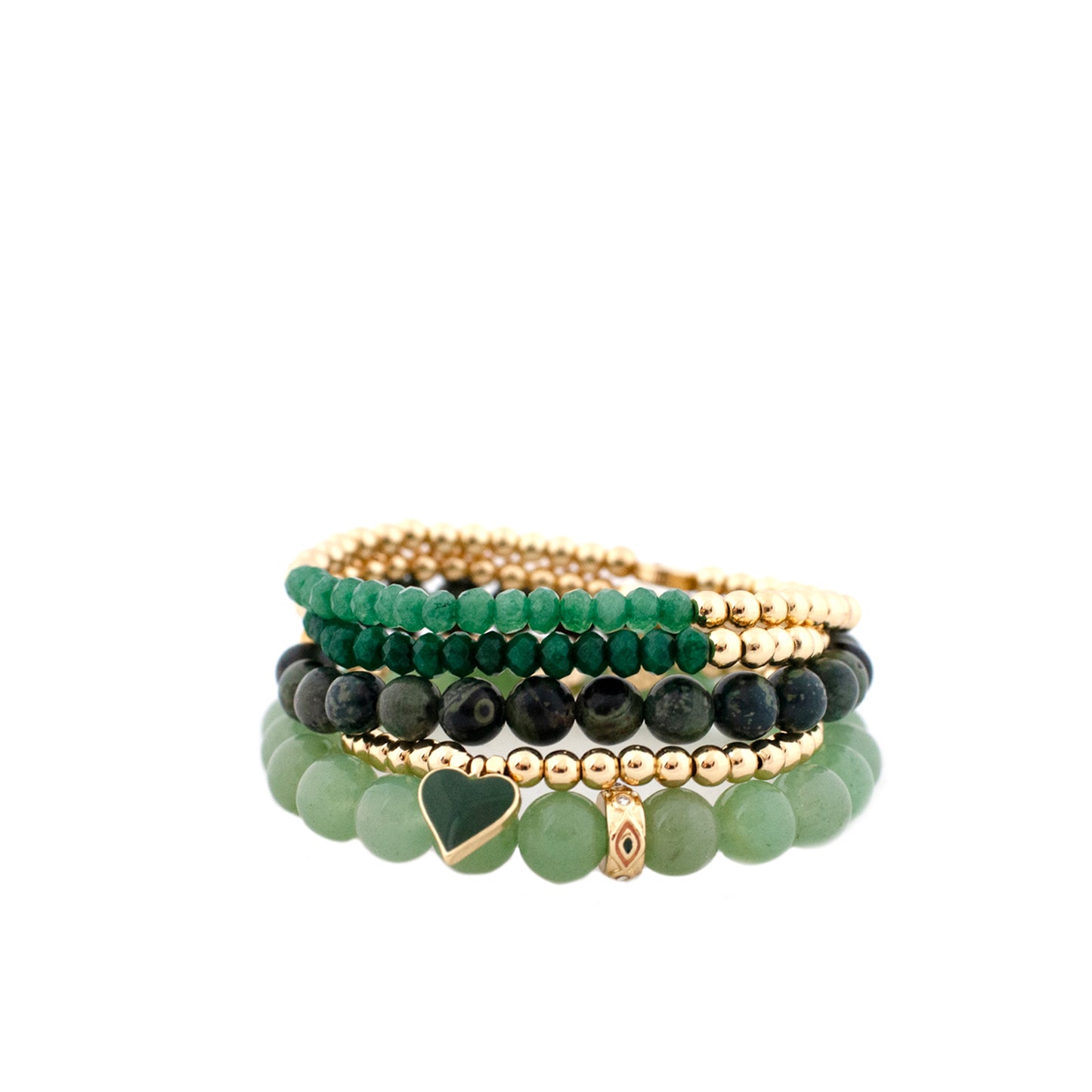 Stretch bead bracelet stack