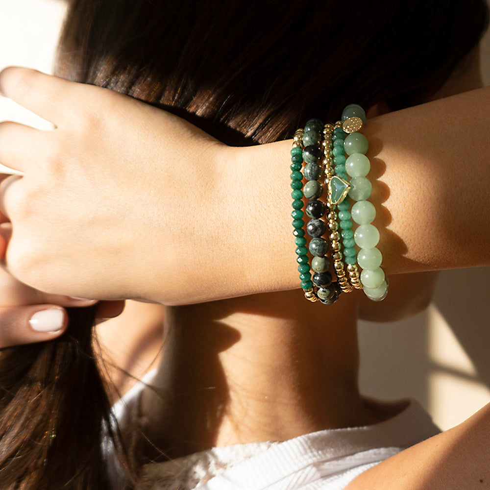 Stretch bead bracelet stack