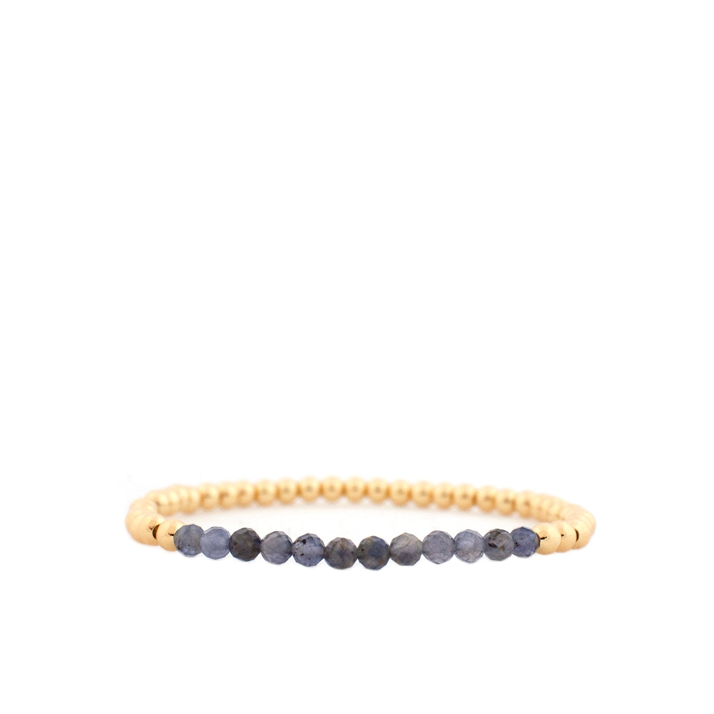 metal and crystal bead stretch bracelet