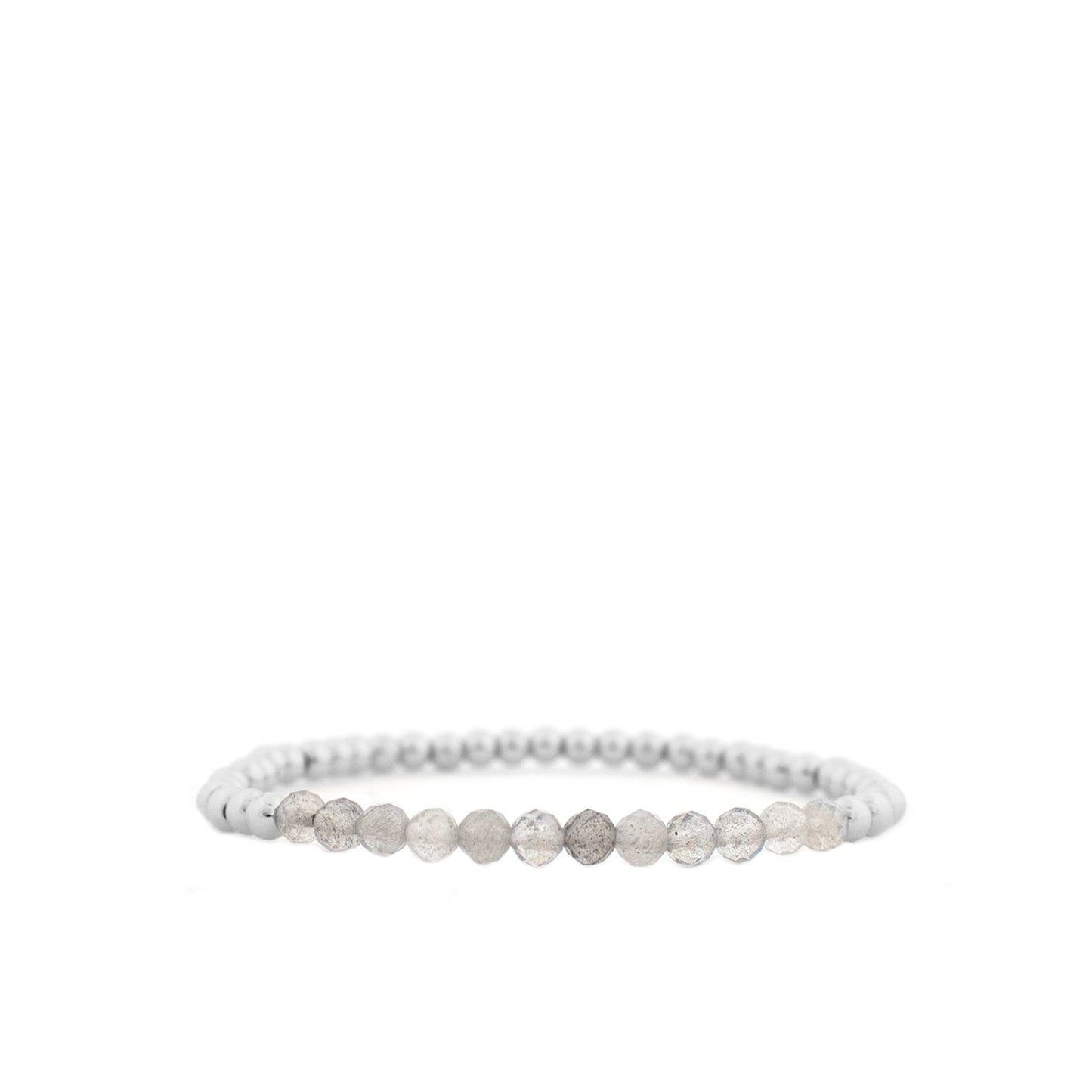 metal and crystal bead stretch bracelet