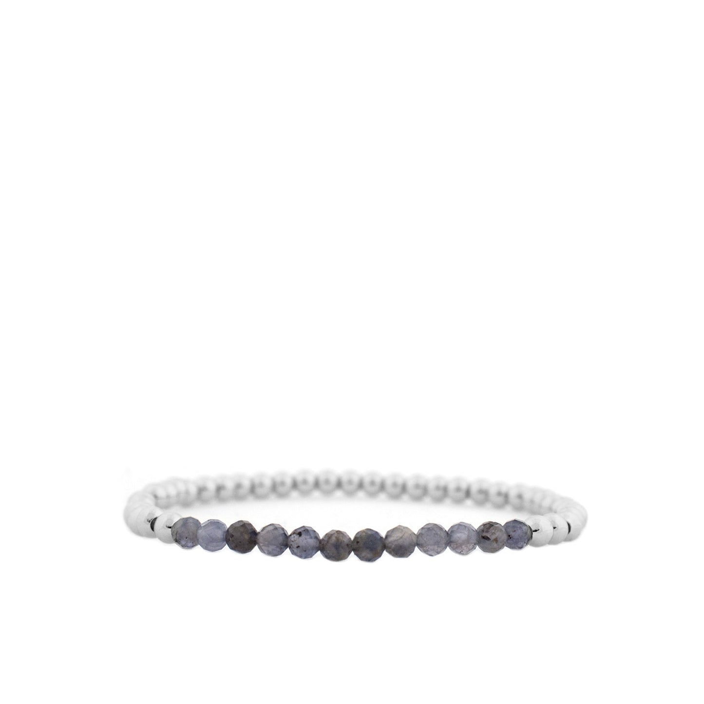 metal and crystal bead stretch bracelet