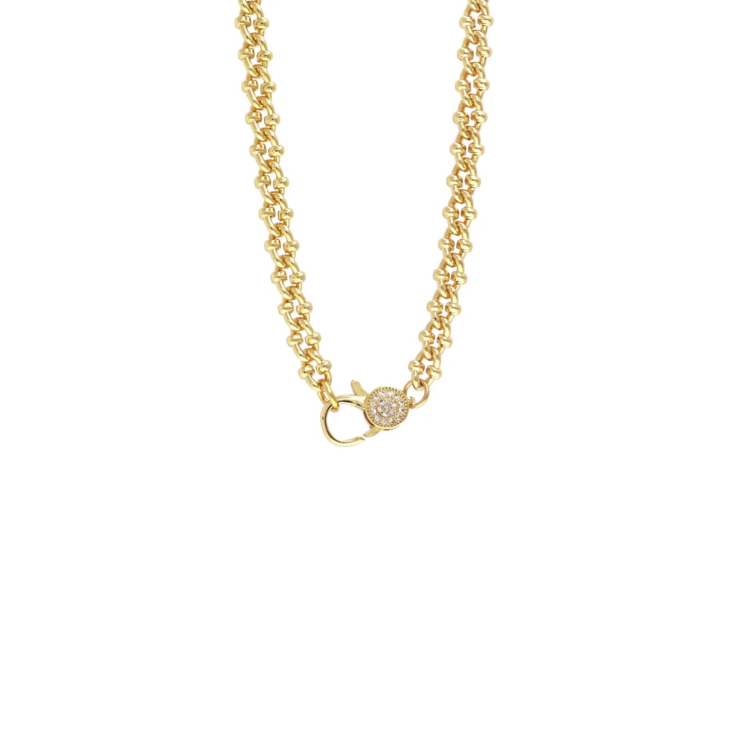 sterling twist link CZ clasp chain