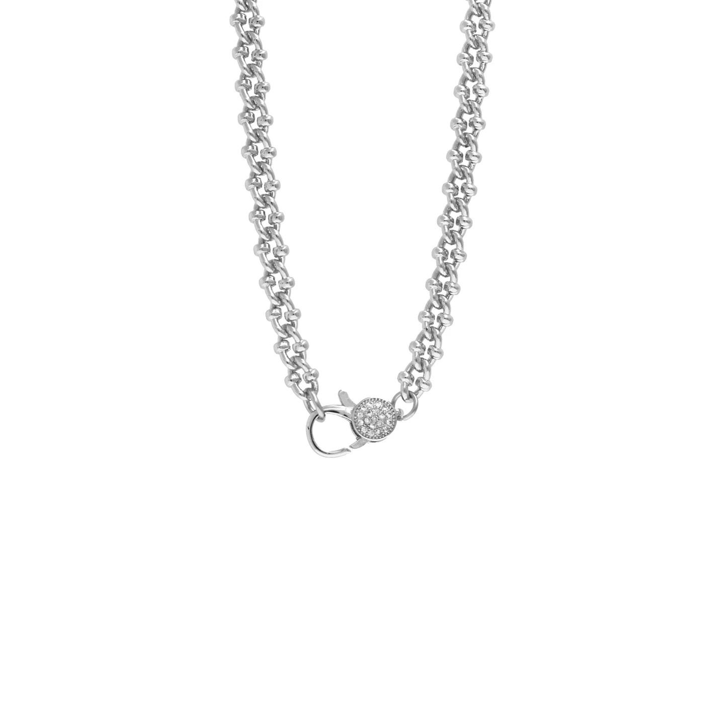 sterling twist link CZ clasp chain
