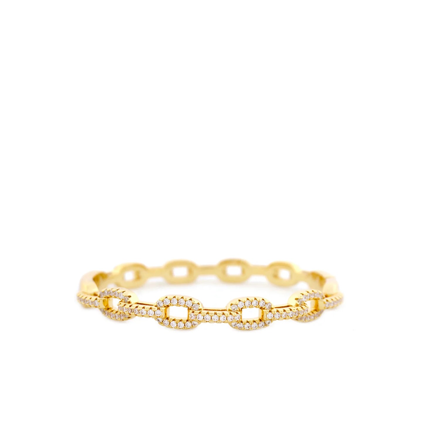 sterling pave CZ link bangle
